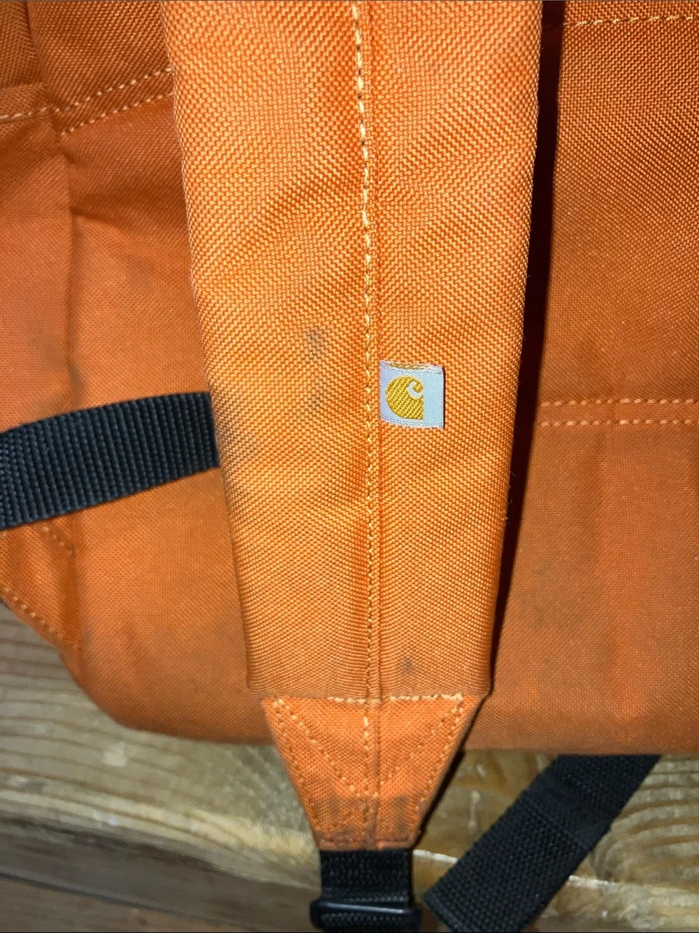 Carhartt Orange Canvas Backpack with Front Zip Pocket